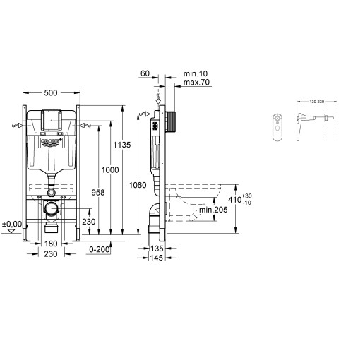 Система інсталяції для унітазу 2 в 1 Grohe Rapid SL (UA388400WG)