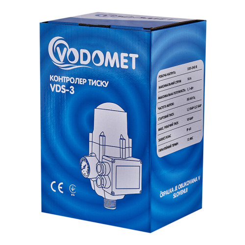 Контролер тиску Vodomet VDS-3 електронний для насоса до 1,1 кВт, кутовий 1