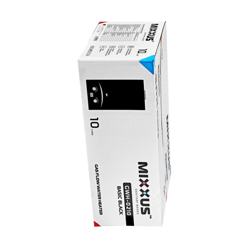 Газова колонка MIXXUS GWH-0210 BASIC BLACK димохідна 10 л/хв (колір чорний) (WH0023)