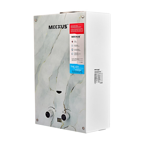 Газова колонка MIXXUS GWH-0510 BASIC GLASS димохідна 10 л/хв (панель зі скла) (WH0026)