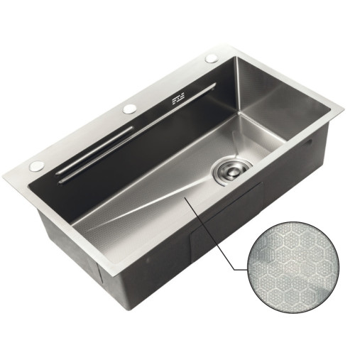 Миття Zerix ZH7545-SET-05 DECOR NANO-SILVER (3.0/0.8) з нерж. сталі, комплект (нержавіюча сталь) (ZM5584)