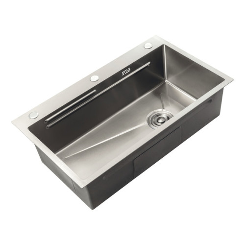 Мийка з нерж. сталі ZERIX ZH6845-SET-05 DECOR NANO-SILVER (3.0/0.8) КОМПЛЕКТ (колір нержавіюча сталь) (ZM5589)