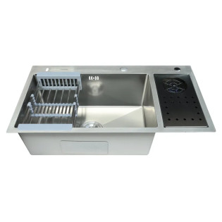 Мийка для кухні з нерж. сталі ZERIX ZH8245-SET-08 MICRO DECOR SS COLOR (колір нержавіюча сталь) (ZM5593)