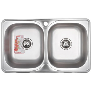 Мийка кухонна Zerix Z7848D-08-180MD Double (micro decor) (ZS0579)