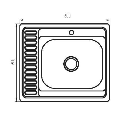 Мойка кухонная Zerix Z6060R-08-180E (Satin) (ZS0590)