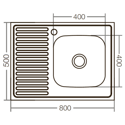 Кухонна мийка накладна ZerixZ8050R-04-160E (Satin) (ZX1615)