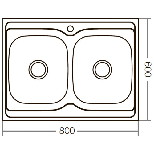 Кухонная мойка накладная Zerix Z8060B-08-180E (Satin) (ZX1620)