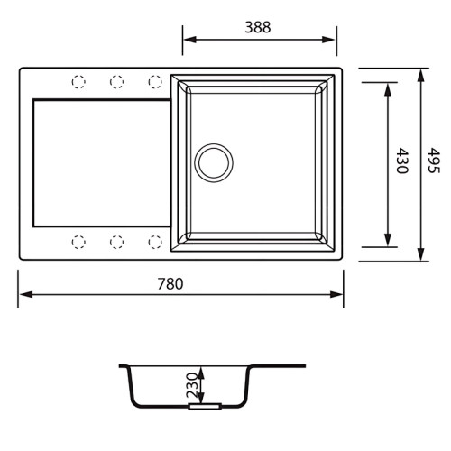Мийка кухонна Zerix ZS-7950S-12 Коричнева (ZX4584)