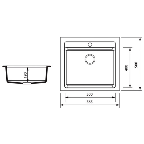 Мийка кухонна Zerix ZS-5751S-03 Чорна (ZX4596)