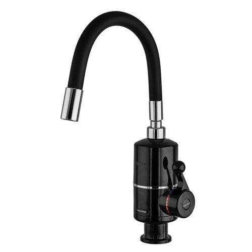 Водонагреватель 3,3 kW проточный ZERIX ELW06-EF-2BLACK (ELW06-EF-B BLACK) с индикатором температуры, рефлекторный излив, на мойку (цвет черный) (ZX5033)