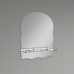 Зеркало настенное ZERIX MIRRA MRZ02-60x85x10 прямоугольное с дугообразным верхом, фигурными боками и полкой (ZX5620)