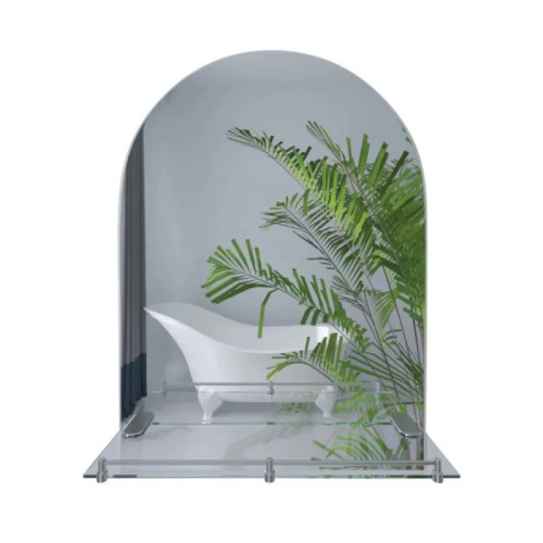 Зеркало настенное ZERIX LAGUNA MRZ03-50x70x11 прямоугольное с дугообразным верхом и полкой (ZX5622)