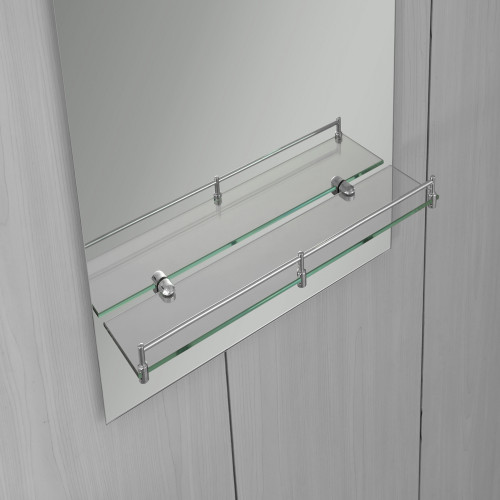 Зеркало настенное ZERIX LAGUNA MRZ03-50x70x11 прямоугольное с дугообразным верхом и полкой (ZX5622)