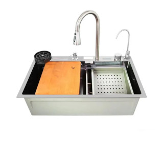 Мийка багатофункціональна Zerix ZH7546-SET-07.SUS304 DECOR із вбудованим змішувачем (ZX5684)