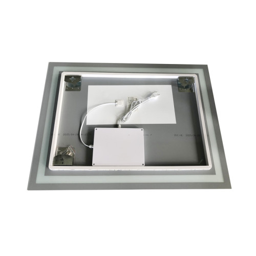 Дзеркало ZERIX KUBIX MR03-80x60-REVERSE із LED Touch, Anti-fog, димером, рег. яскравості (ZX6053)