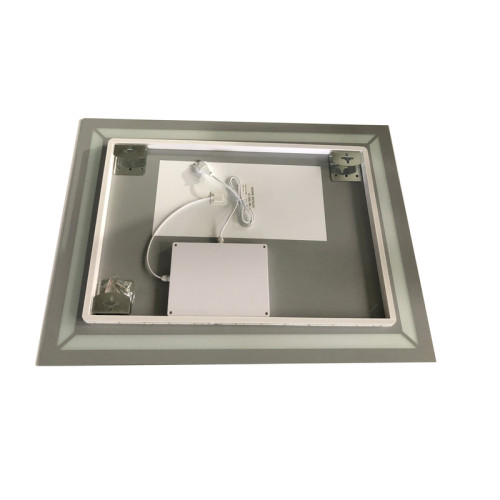 Дзеркало ZERIX KUBIX MR04-80x60-REVERSE із LED Touch, Anti-fog, димером, рег. яскравості (ZX6054)