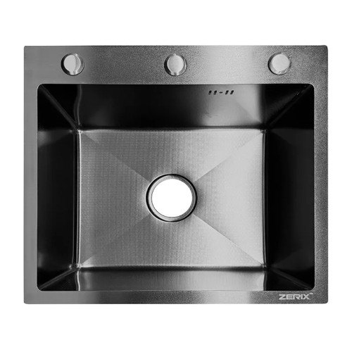 Мойка из нержавеющей стали ZERIX ZH5045 DECOR GRAPHITE (3.0/0.8) (цвет графит) (ZX6167)