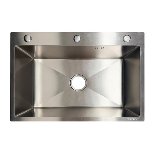 Мойка ZERIX ZH6545 MICRO DECOR SS COLOR (3.0/0.8) из нержавеющей стали (цвет нержавейка) (ZX6180)
