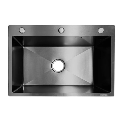 Мийка ZERIX ZH6845 MICRO DECOR GRAPHITE (3.0/0.8) з нержавіючої сталі (колір графіт) (ZX6185)