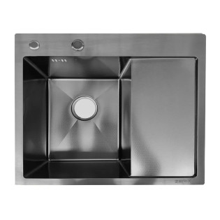 Мийка з нержавіючої сталі ZERIX ZH5850L DECOR GRAPHITE (3.0/0.8) (колір графіт) (ZX6187)