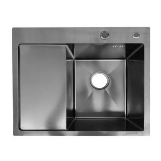 Мийка з нержавіючої сталі ZERIX ZH5850R DECOR GRAPHITE (3.0/0.8) (колір графіт) (ZX6189)