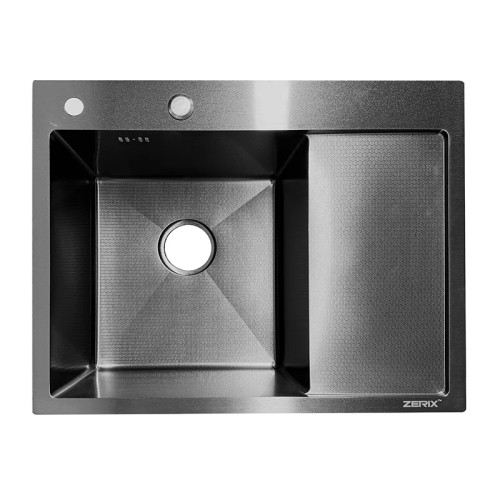 Мойка из нержавеющей стали ZERIX ZH6350L DECOR GRAPHITE (3.0/0.8) (цвет графит) (ZX6191)