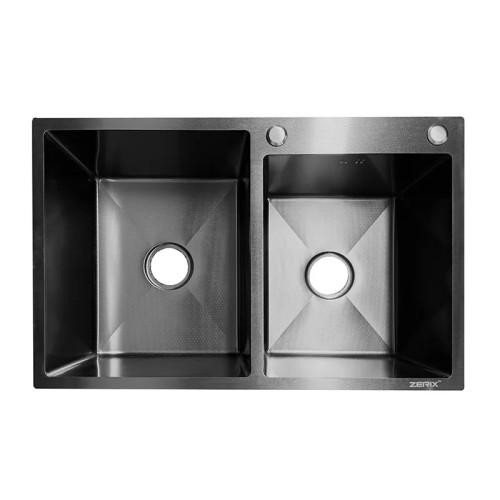 Мойка из нержавеющей стали ZERIX ZH7850-D DECOR GRAPHITE (3.0/0.8) (цвет графит) (ZX6195)